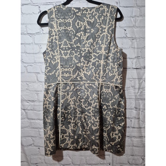 Ann Taylor Gray Floral Lace Grey Sleeveless Dress - Women's Size 12. 263‎ - Picture 6 of 7